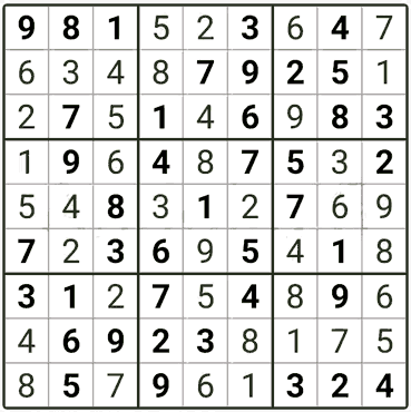 a solved simple sudoku